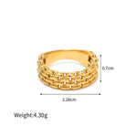 18K Gold Mesh Design Ring - QH Clothing