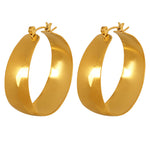 18K Gold Simple Fashion Ring Design Versatile Earrings - QH Clothing