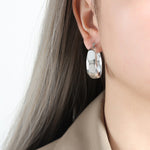 18K Gold Simple Fashion Ring Design Versatile Earrings - QH Clothing