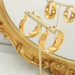 18K Gold Simple Fashion Ring Design Versatile Earrings - QH Clothing