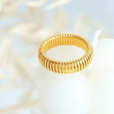 18K Gold Minimalist Round Ring - QH Clothing