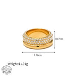 Elegant 18K Gold Multi-Layered Ring with embedded crystals for a luxurious touch