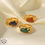 18K Gold Natural Stone Ring - QH Clothing