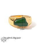 18K Gold Natural Stone Ring - QH Clothing