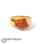 18K Gold Natural Stone Ring - QH Clothing