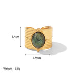 18K Gold Natural Tiger Eye Ring - QH Clothing