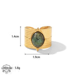 18K Gold Natural Tiger Eye Ring - QH Clothing