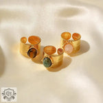 18K Gold Natural Tiger Eye Ring - QH Clothing