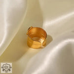 18K Gold Natural Tiger Eye Ring - QH Clothing