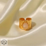 18K Gold Natural Tiger Eye Ring - QH Clothing