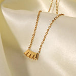 18K Gold Necklace with Pink/White/Green Zircon - QH Clothing
