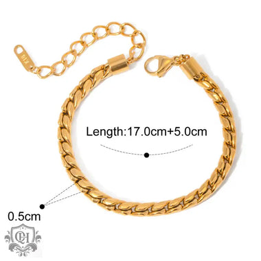 Elegant 18K gold and silver snake chain design bracelet necklace set for a chic look