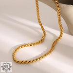 Gold-toned chain necklace from the 18K gold bracelet necklace set featuring elegant design