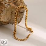 Gold-toned chain bracelet from 18K Gold noble and elegant bracelet necklace set