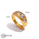 Elegant 18k gold ring with three zircon crystals for formal occasions or daily wear