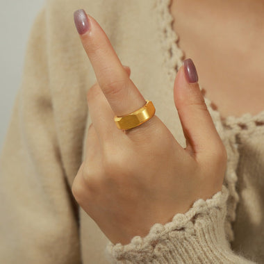 18K gold fashionable personalized nut design simple style ring - QH Clothing