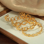 18K gold light luxury fashionable O-shaped design versatile bracelet - QH Clothing