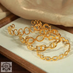 18K gold light luxury fashionable O-shaped design versatile bracelet - QH Clothing