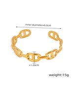 18K gold light luxury fashionable O-shaped design versatile bracelet - QH Clothing