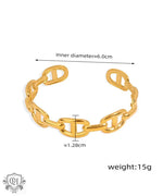 18K gold light luxury fashionable O-shaped design versatile bracelet - QH Clothing