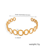 18K gold light luxury fashionable O-shaped design versatile bracelet - QH Clothing