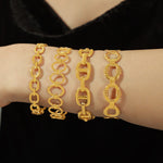 18K gold light luxury fashionable O-shaped design versatile bracelet - QH Clothing