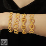 18K gold light luxury fashionable O-shaped design versatile bracelet - QH Clothing