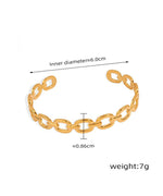 18K gold light luxury fashionable O-shaped design versatile bracelet - QH Clothing