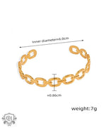 18K gold light luxury fashionable O-shaped design versatile bracelet - QH Clothing