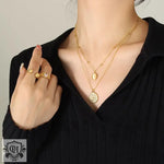 18K Gold Opal Double Layer Necklace - QH Clothing