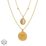 18K Gold Opal Double Layer Necklace - QH Clothing