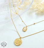 18K Gold Opal Double Layer Necklace - QH Clothing