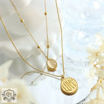 18K Gold Opal Double Layer Necklace - QH Clothing