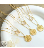 18K Gold Opal Double Layer Necklace - QH Clothing