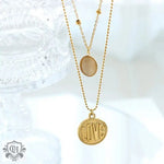 18K Gold Opal Double Layer Necklace - QH Clothing