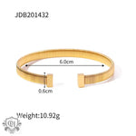 18k Gold Open T Bracelet - QH Clothing