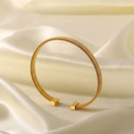 18k Gold Open T Bracelet - QH Clothing