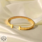 18k Gold Open T Bracelet - QH Clothing