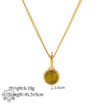 18K Gold Opulent Olive Green Opal Pendant Necklace - QH Clothing