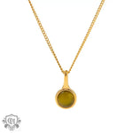 18K Gold Opulent Olive Green Opal Pendant Necklace - QH Clothing