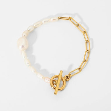 18K Gold OT Buckle Paperclip Chain Bracelet - QH Clothing
