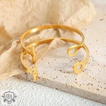 18K Gold OT Design Open Bracelet - QH Clothing