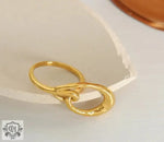 18K Gold Oval Geometric Ring - QH Clothing