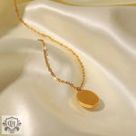 18K Gold Oval Opal Pendant Necklace - QH Clothing