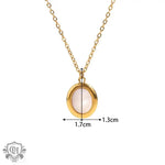 18K Gold Oval Opal Pendant Necklace - QH Clothing