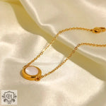 18K Gold Oval Opal Pendant Necklace - QH Clothing