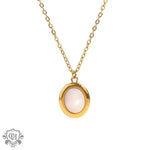 18K Gold Oval Opal Pendant Necklace - QH Clothing