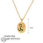 18K Gold Patterned Pendant Necklace - QH Clothing