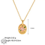 18K Gold Patterned Pendant Necklace - QH Clothing