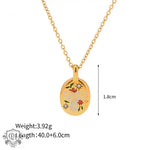 18K Gold Patterned Pendant Necklace - QH Clothing